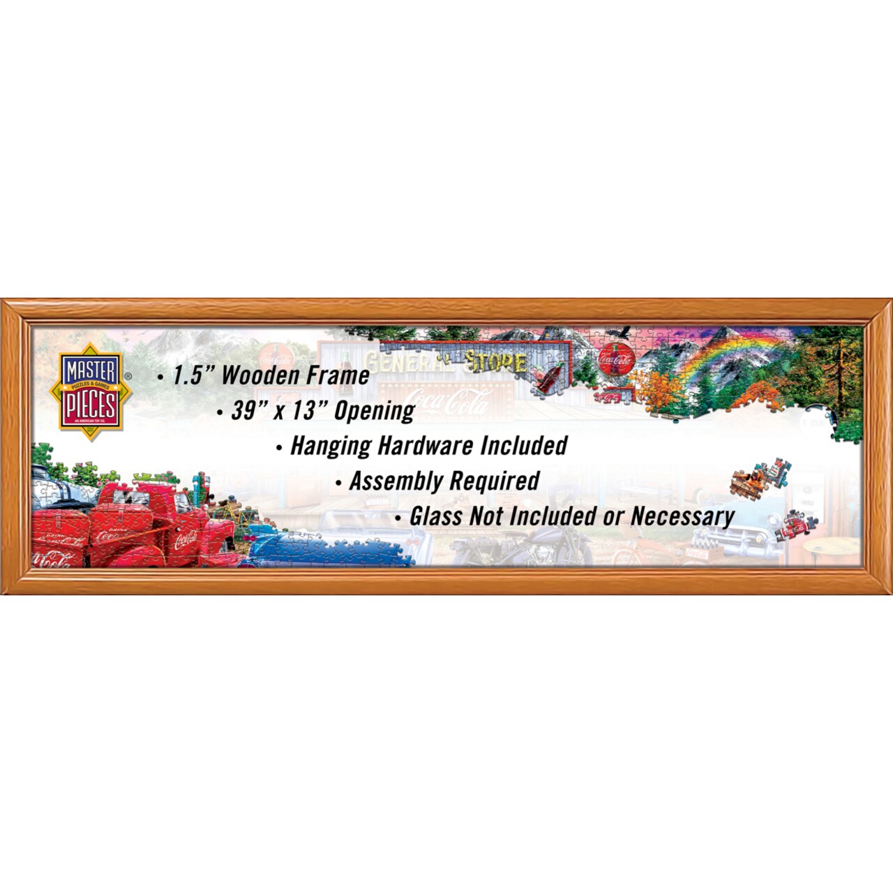 Masterpieces Puzzle Accessories - Natural Wood Panoramic Puzzle Frame for 1000 Piece Puzzles 13"x39"